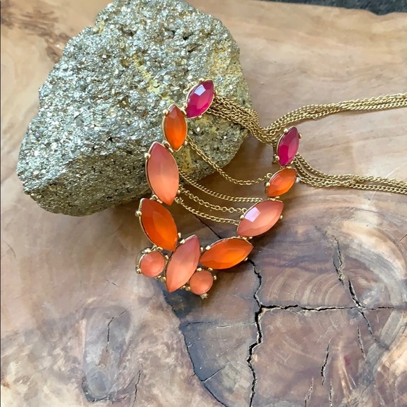 Anthropologie Triple String Pink/Coral Necklace - Picture 1 of 3
